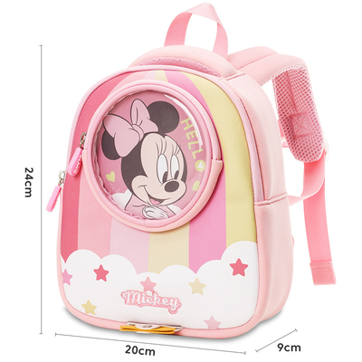 Ba lô chống nước cho trẻ em Minnie Mickey Disney Kindergarten Childrens Anti Lost Mochila