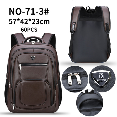 Túi xách da máy tính xách tay PU Rucksack Nam 23 inch Ba lô 1000g