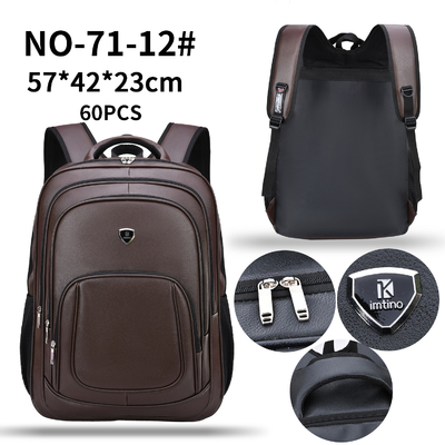 Pu Leather Retro Business Casual Ba lô Nam Túi đựng máy tính xách tay kinh doanh của nam giới đa chức năng