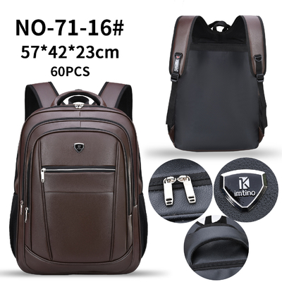 Pu Leather Retro Business Casual Ba lô Nam Túi đựng máy tính xách tay kinh doanh của nam giới đa chức năng
