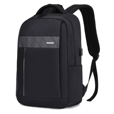Balo máy tính xách tay doanh nhân 15,6 inch Sạc USB Túi đựng máy tính xách tay da đen