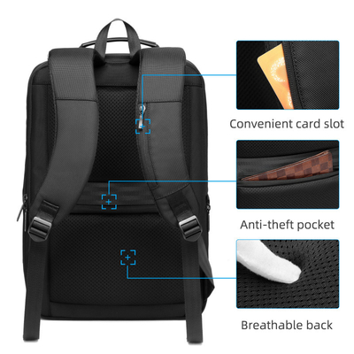 Balo máy tính xách tay doanh nhân FCS Sạc USB cho Nam giới Đi du lịch Doanh nhân Ba lô thông thường
