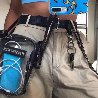 Địa điểm Khuôn mặt Thời trang Fanny Gói ODM Túi bên PVC rõ ràng