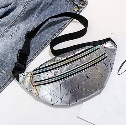 Pu Leather Bum Waist Bag Festival Fanny Pack 3 Zip Pockets Không thấm nước