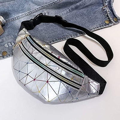 Pu Leather Bum Waist Bag Festival Fanny Pack 3 Zip Pockets Không thấm nước