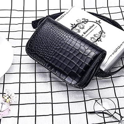 Crocodile Small Crossbody Fanny Pack Ví da Pu với túi đựng điện thoại di động