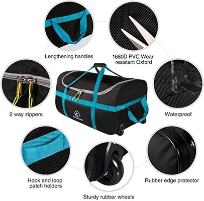 Túi Duffle có thể gập lại có bánh xe 85l 120l 140l 1680d Oxford Collapsable