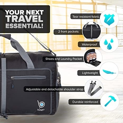 Túi duffle thể thao có thể gập lại 60l Balo Duffel dành cho nữ, nam nhẹ không thấm nước