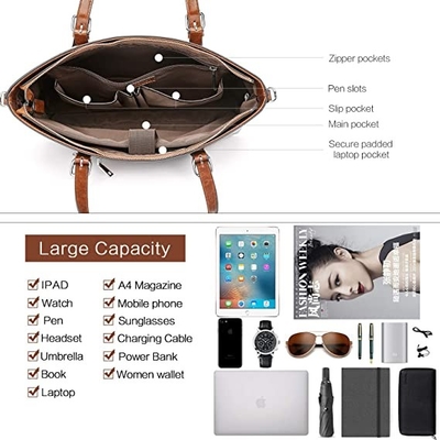 Túi da Messenger dành cho phụ nữ cổ điển Túi đựng máy tính xách tay 15,6 inch
