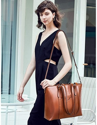 Túi da Messenger dành cho phụ nữ cổ điển Túi đựng máy tính xách tay 15,6 inch