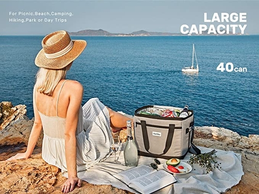 Túi làm mát cách nhiệt có thể gập lại được Hộp đựng đồ ăn trưa cho cắm trại dã ngoại Bbq