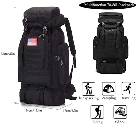 70l Cắm trại Đi bộ đường dài Ba lô Molle Rucksack Du lịch chống nước Daypack
