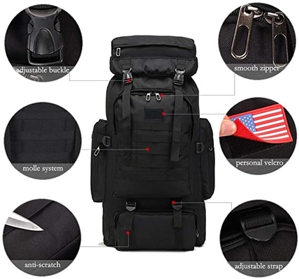 70l Cắm trại Đi bộ đường dài Ba lô Molle Rucksack Du lịch chống nước Daypack
