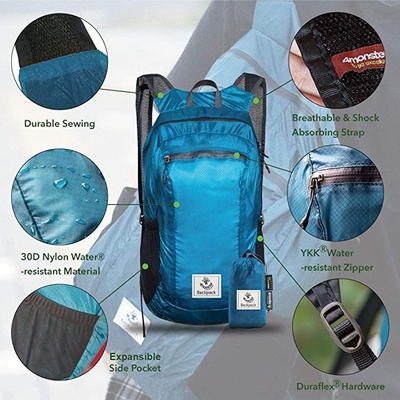 Đi bộ đường dài Daypack nhẹ Balo có thể đóng gói chống nước 70L Chất liệu Oxford