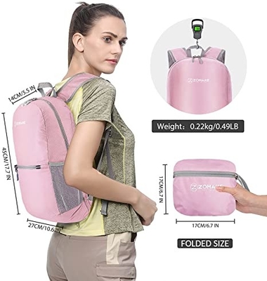 Ba lô đi bộ đường dài ngoài trời ODM Ba lô có thể đóng gói 20l có thể gập lại được