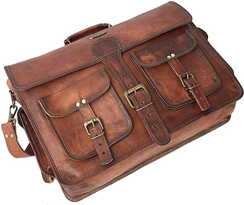 400g 14 inch Túi Messenger bằng da thủ công cổ điển cho cặp đựng máy tính xách tay