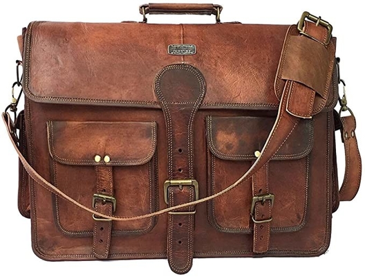 400g 14 inch Túi Messenger bằng da thủ công cổ điển cho cặp đựng máy tính xách tay